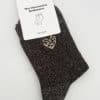 Chaussettes à paillettes avec écussons coeur brodé de léopard chaussette brillantes