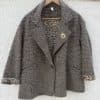 Veste oversize à imprimé pied de poule avec doublure léopard