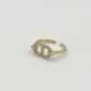 Bague composée d’un double FIN anneau serti de petits strass