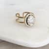Bague en acier inoxydable et ajuste avec strass 