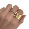 Bague jonc large composée d'acier inoxydable doré