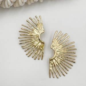 Boucles d’oreilles en acier inoxydable, en forme de rayons de soleil