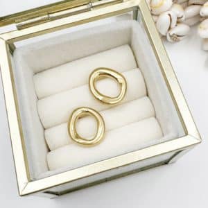 Boucles d'oreilles puces d'oreilles en acier inoxydable doré