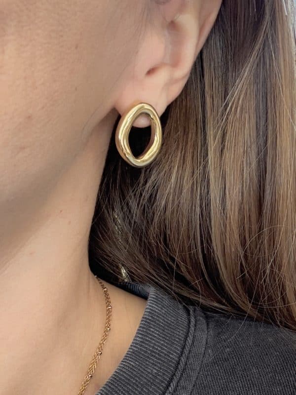 Boucles d'oreilles puces d'oreilles en acier inoxydable doré