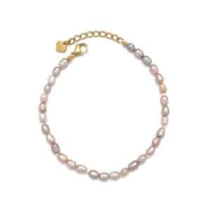 Bracelet de perles naturelles véritable de couleur rosée