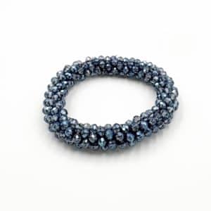 Bracelet chouchou perles bleues
