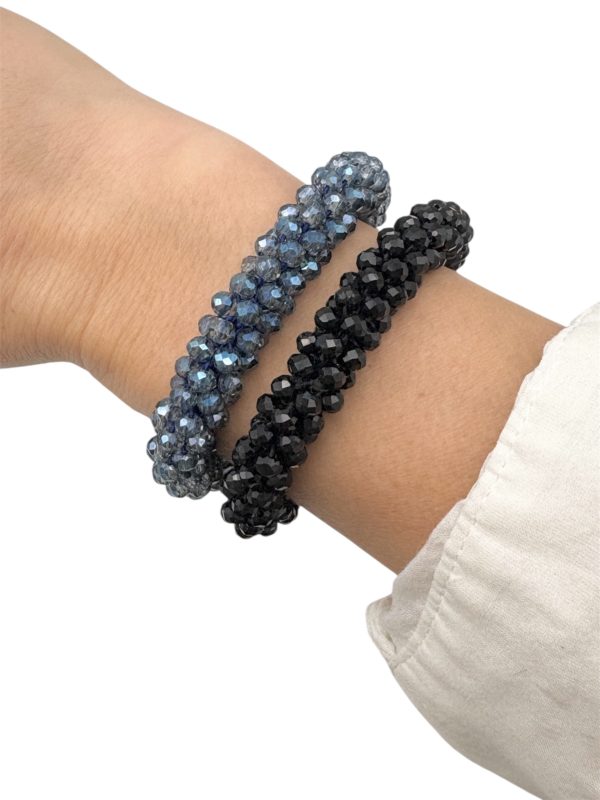 Bracelet chouchou perles bleues