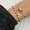 Bracelet de perles naturelles véritable de couleur rosée