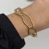 Bracelet en acier inoxydable à gros maillons avec fermoir mousqueton