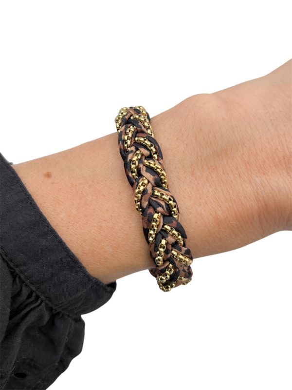 Bracelet large imprimé léopard