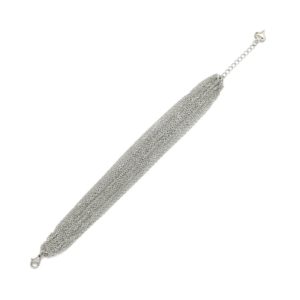 Bracelet manchette en acier argenté