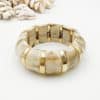 Bracelet monté sur élastique avec perles en acétate de couleur