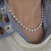 Collier de perles et acier inoxydable 