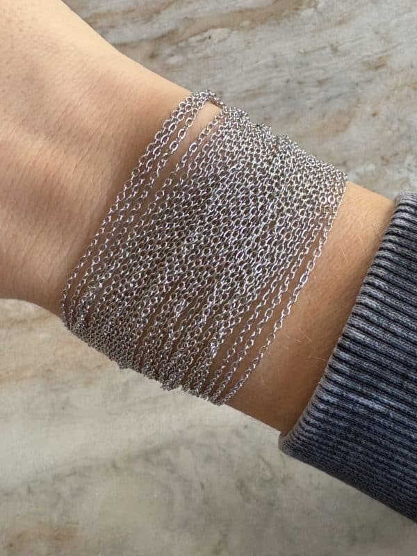 Bracelet manchette en acier argenté