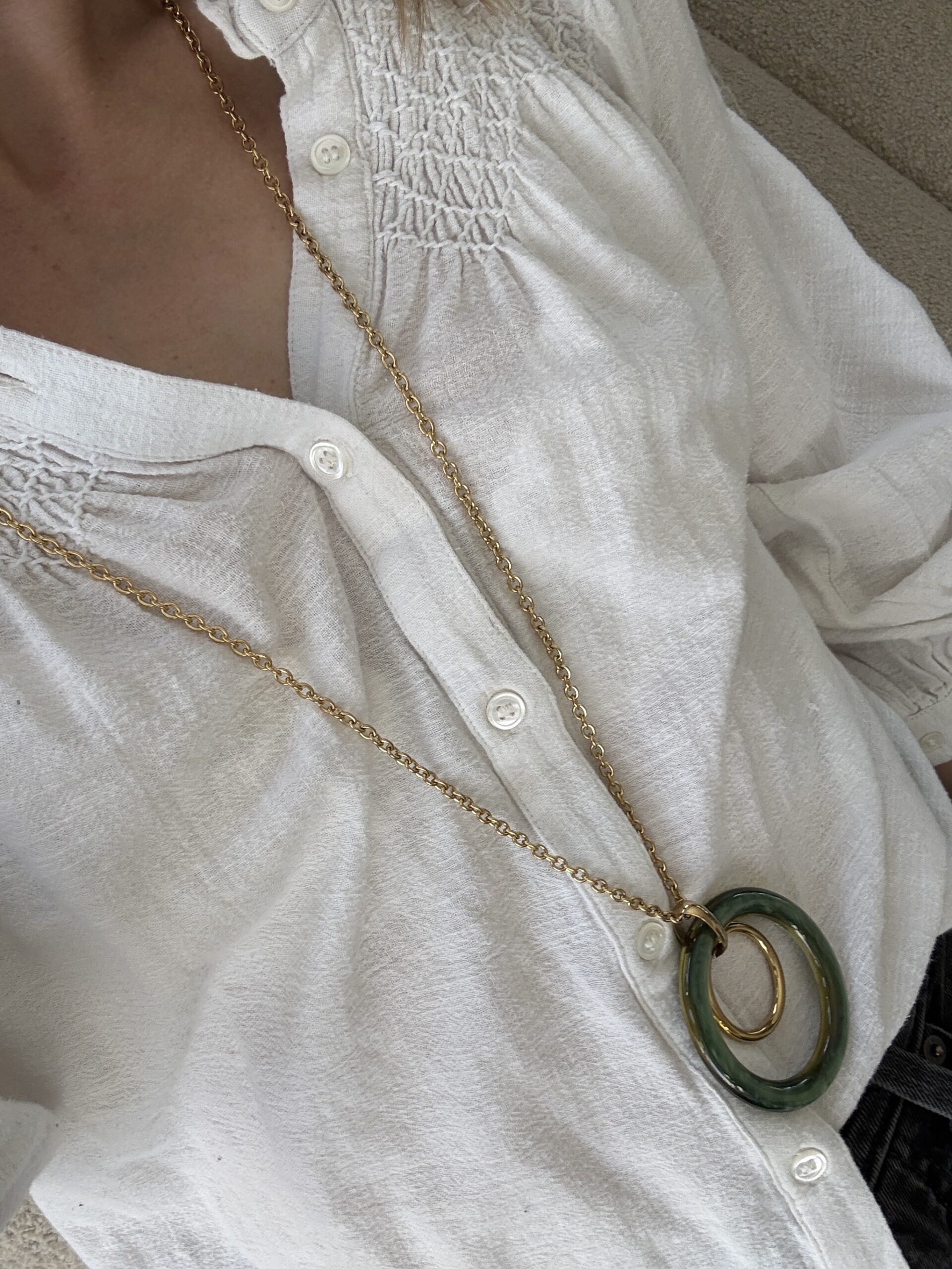 Sautoir CARMITA - Doré & Vert – Image 2