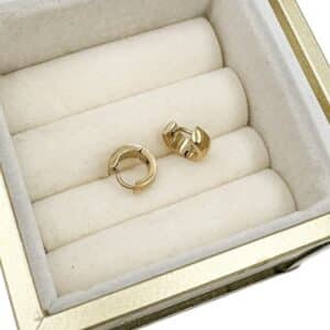 Baby hoops boucles d'oreilles mini créoles épaisses en acier inoxydable de couleur or