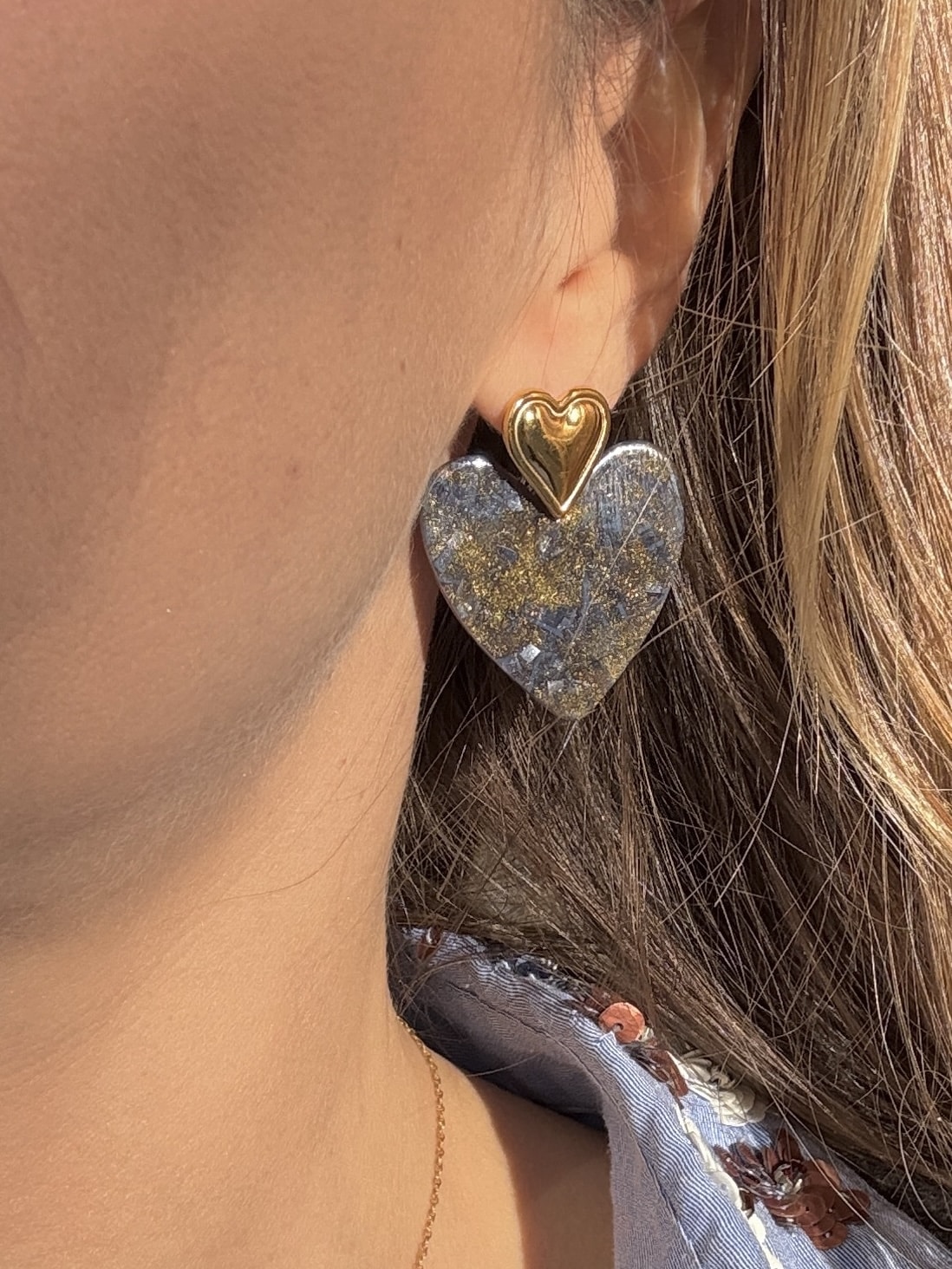 Boucles d'oreilles coeurs en acier inoxydable