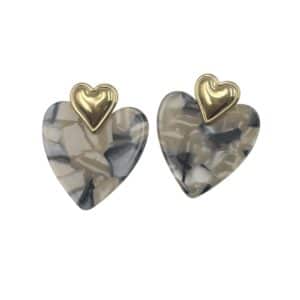Boucles d'oreilles coeurs en acier inoxydable