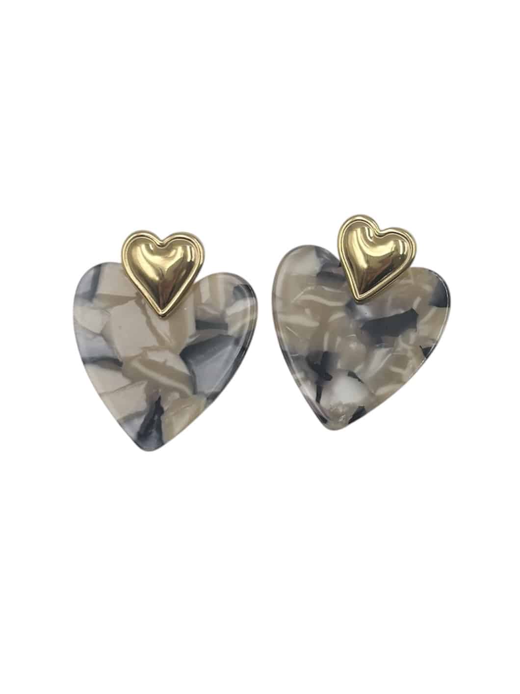 Boucles d'oreilles coeurs en acier inoxydable