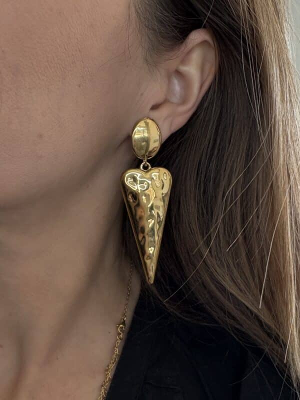Boucles d’oreilles pendantes matelées en acier inoxydable