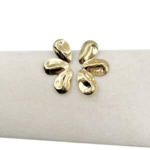 Boucles d’oreilles puces en acier inoxydable, chaque petite boucles représente une demie fleur