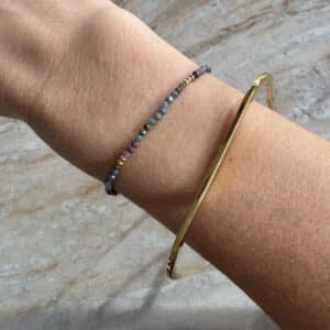 Bracelet fait main - Bracelet de pierres naturelles, Bijou en acier inoxydable