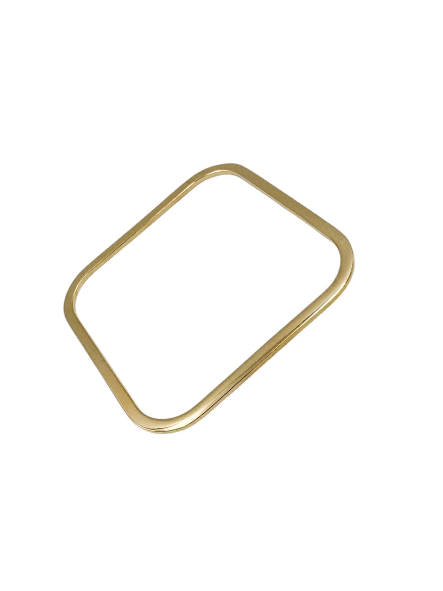 Bracelet jonc lisse et e forme carré de en acier inoxydable de couleur dorée – Bijou en acier inoxydable