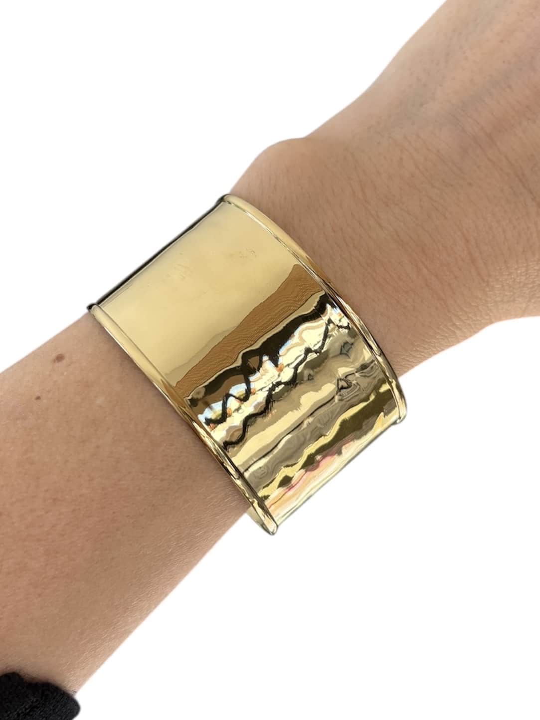 Bracelet manchette en acier inoxydable doré