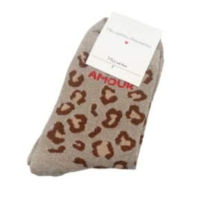 Chaussettes en coton à paillettes et message AMOUR