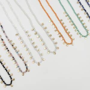 Collier pampilles pierres naturelles bijou en acier