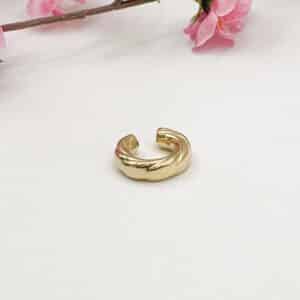 Bague d’oreille – Earcuff torsadé en acier inoxydable de couleur dorée