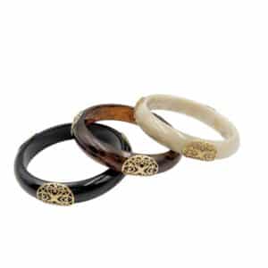 Jonc en résine avec finitions en acier inoxydable