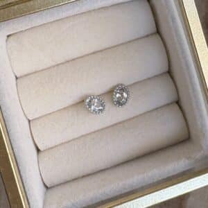 Puces d’oreilles SISSI en acier inoxydable argenté et zircons blancs