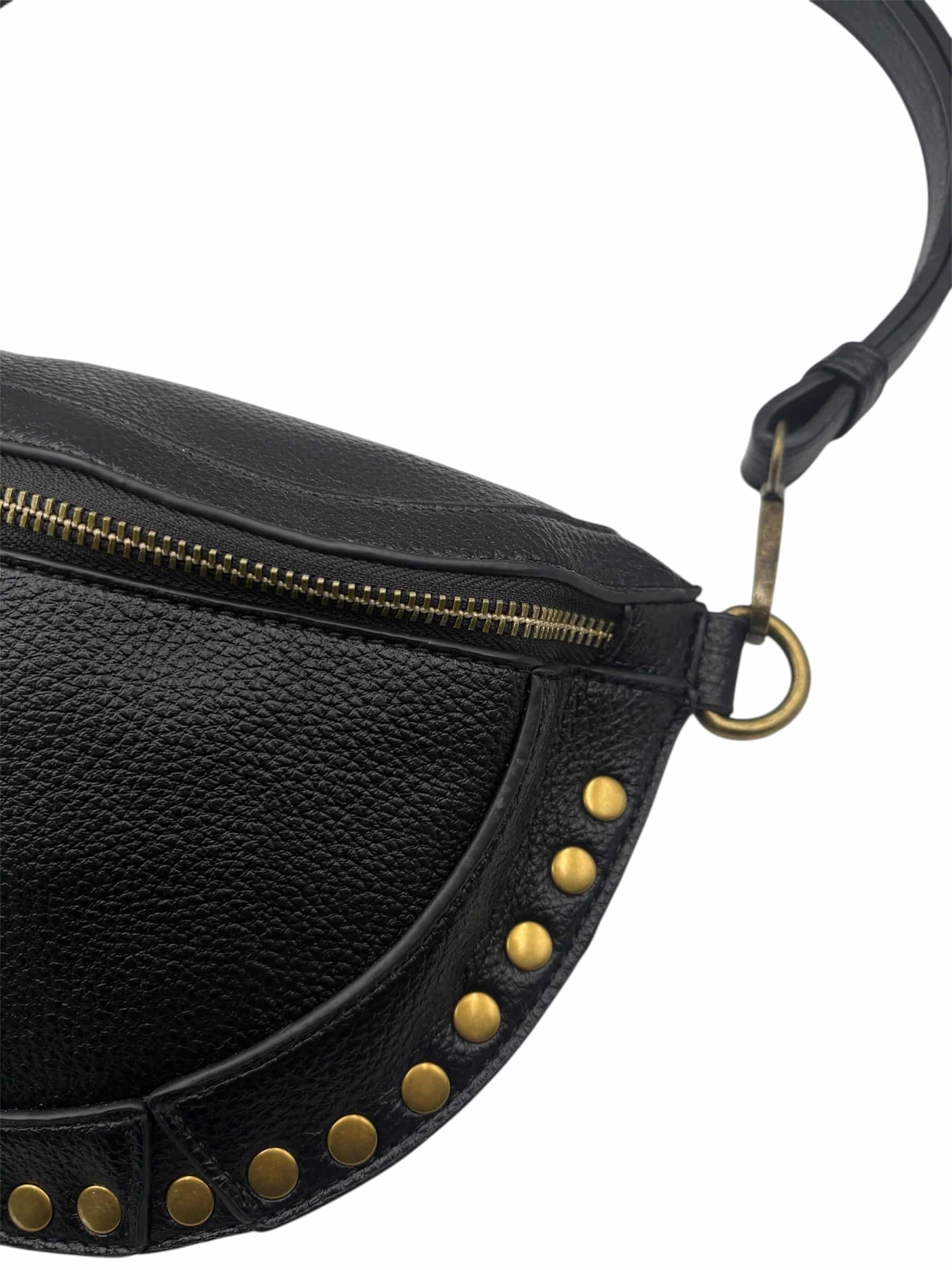 Sac banane clouté de couleur noire