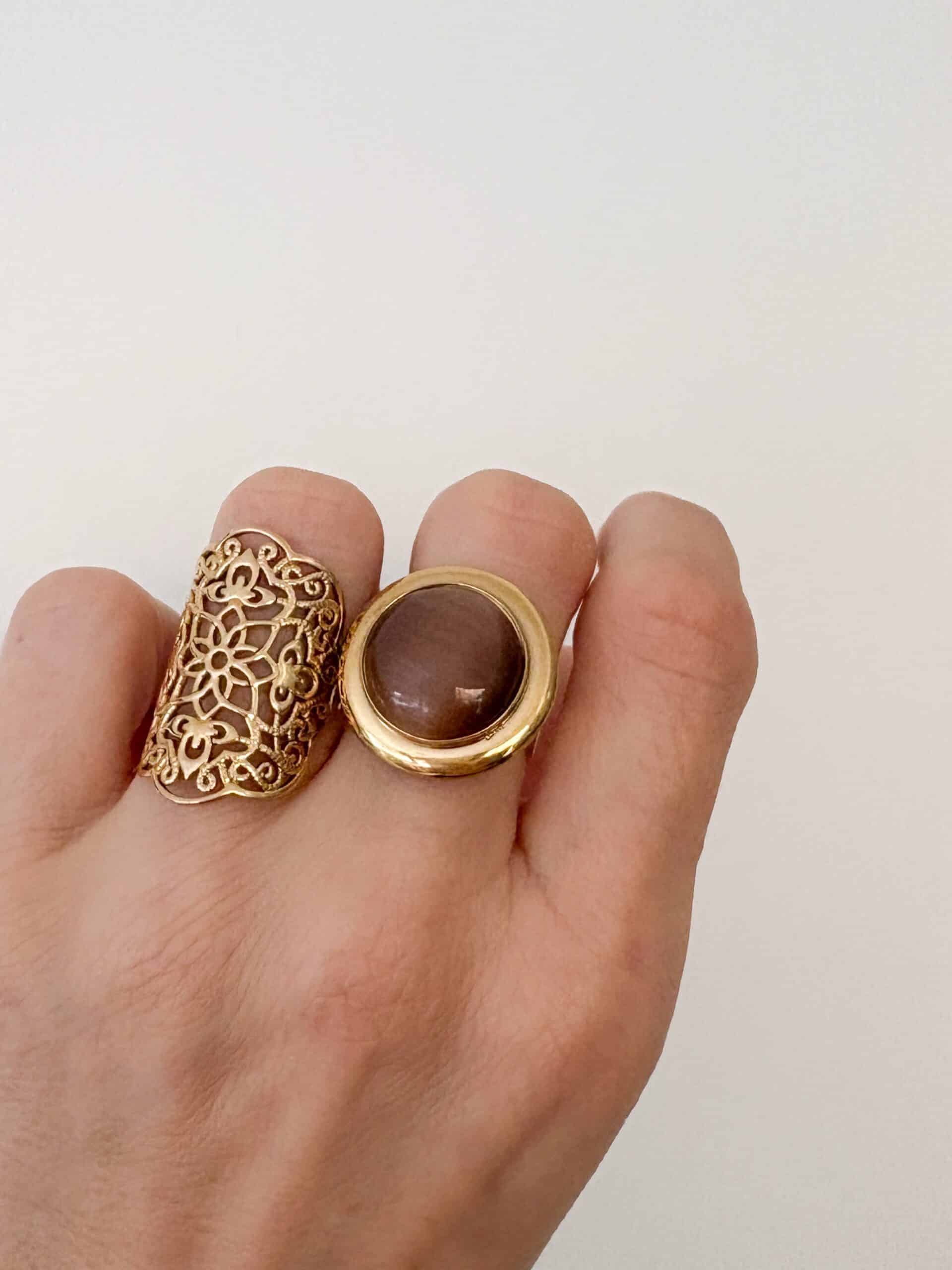 Bague LORINA - Doré & Marron