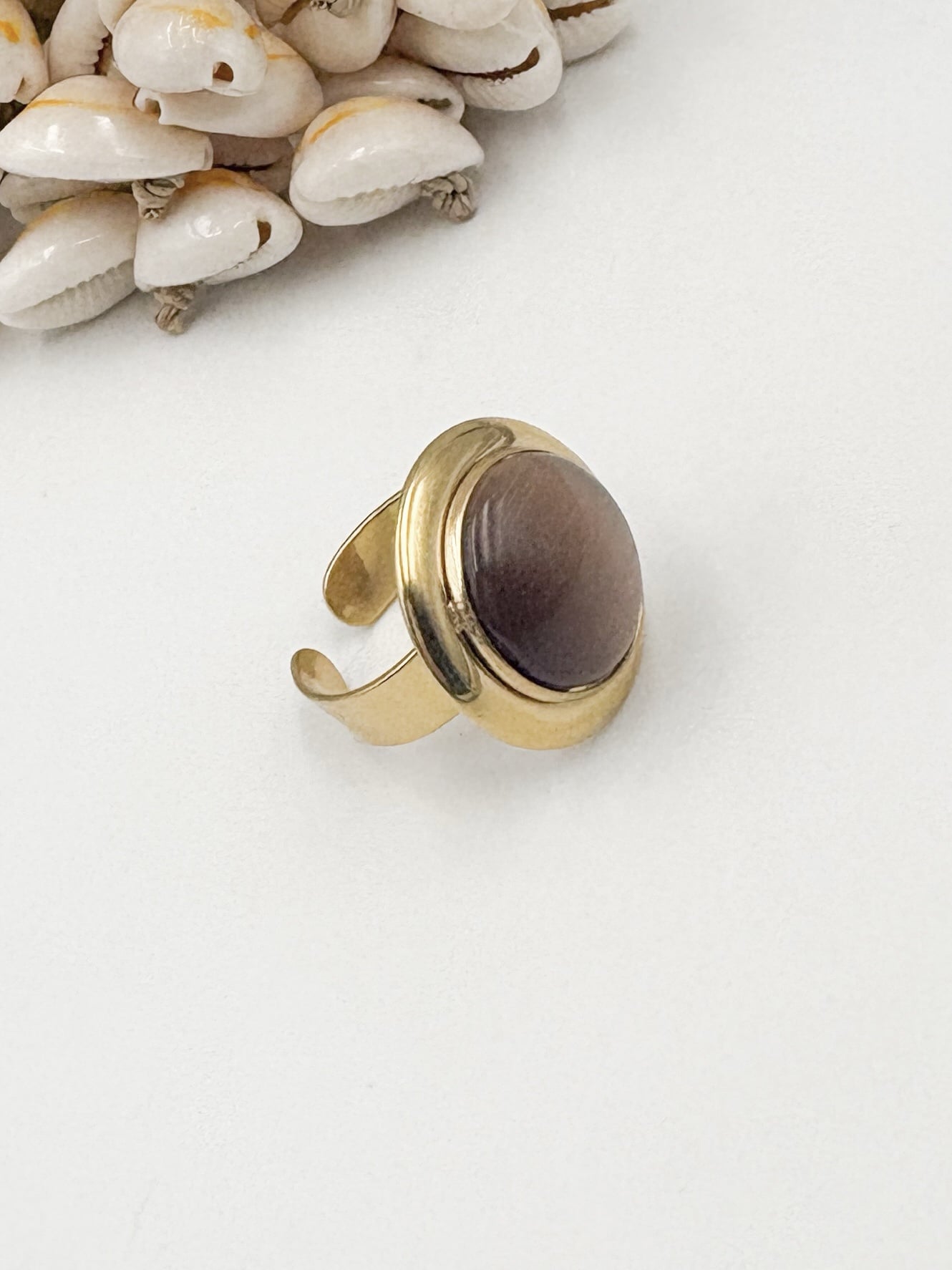 Bague LORINA - Doré & Marron