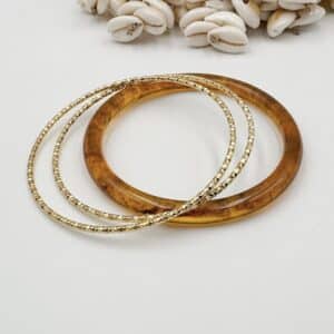 Bracelets LILIE - Doré & Ambre