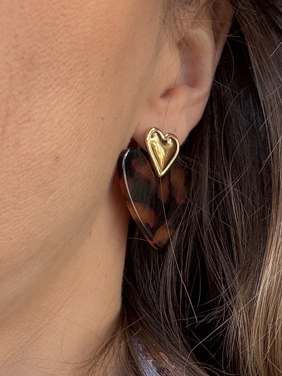 Boucles d'oreilles GABIN - Doré & Tortoise – Image 2