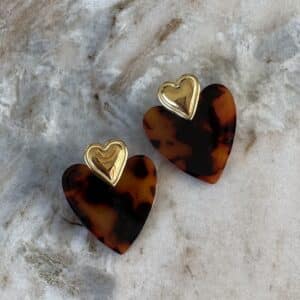 Boucles d'oreilles GABIN - Doré & Tortoise