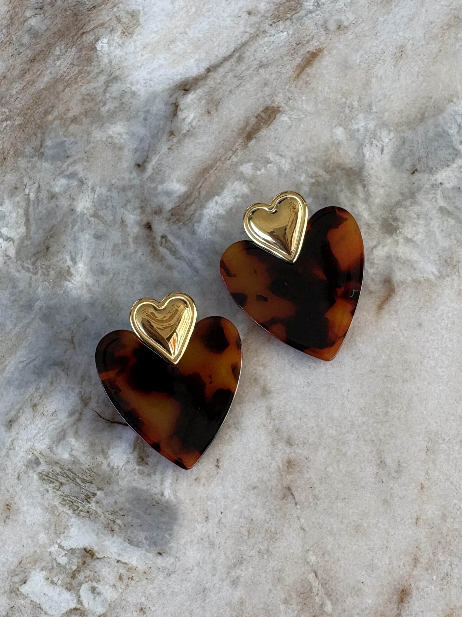 Boucles d'oreilles GABIN - Doré & Tortoise