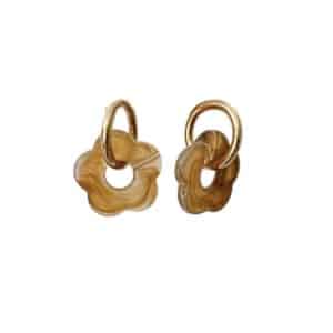 Boucles d'oreilles WOODSTOCK - Doré & Taupe