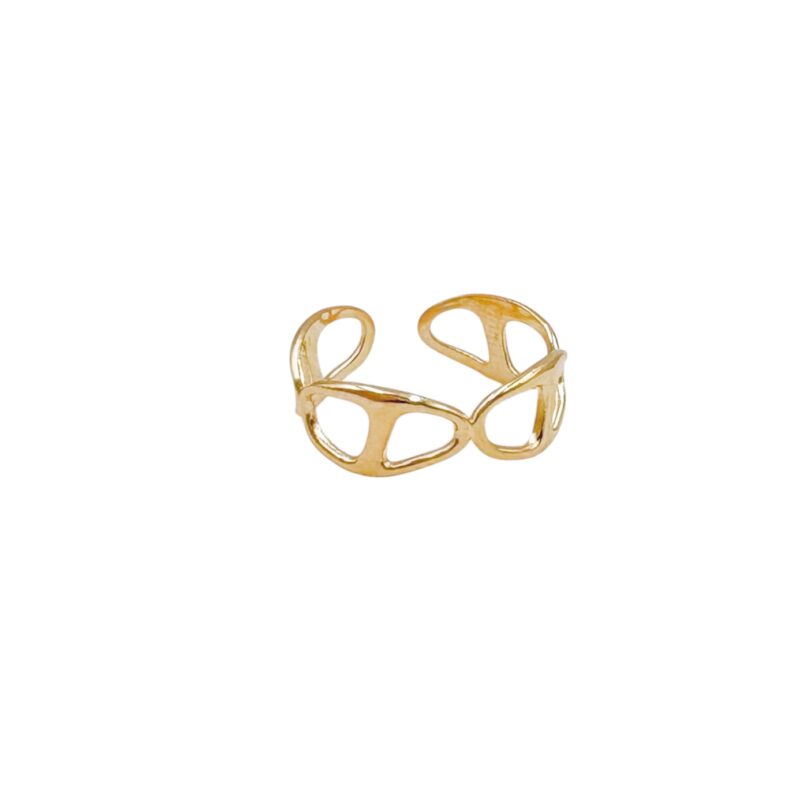 Bague Théa – Maillon Scintillant en Acier Inoxydable main image 1