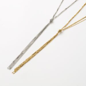 Collier cravate en forme Y en acier inoxydable argent ou or bijou en acier inoxydable