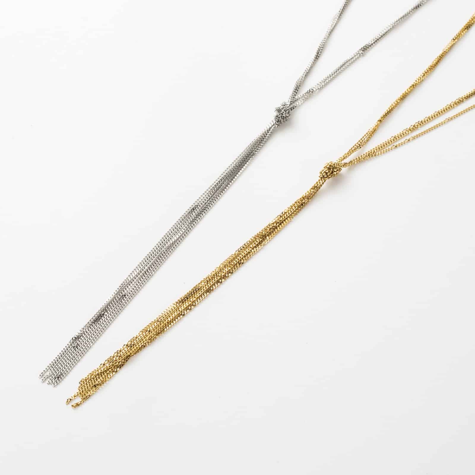 Collier cravate en forme Y en acier inoxydable argent ou or bijou en acier inoxydable