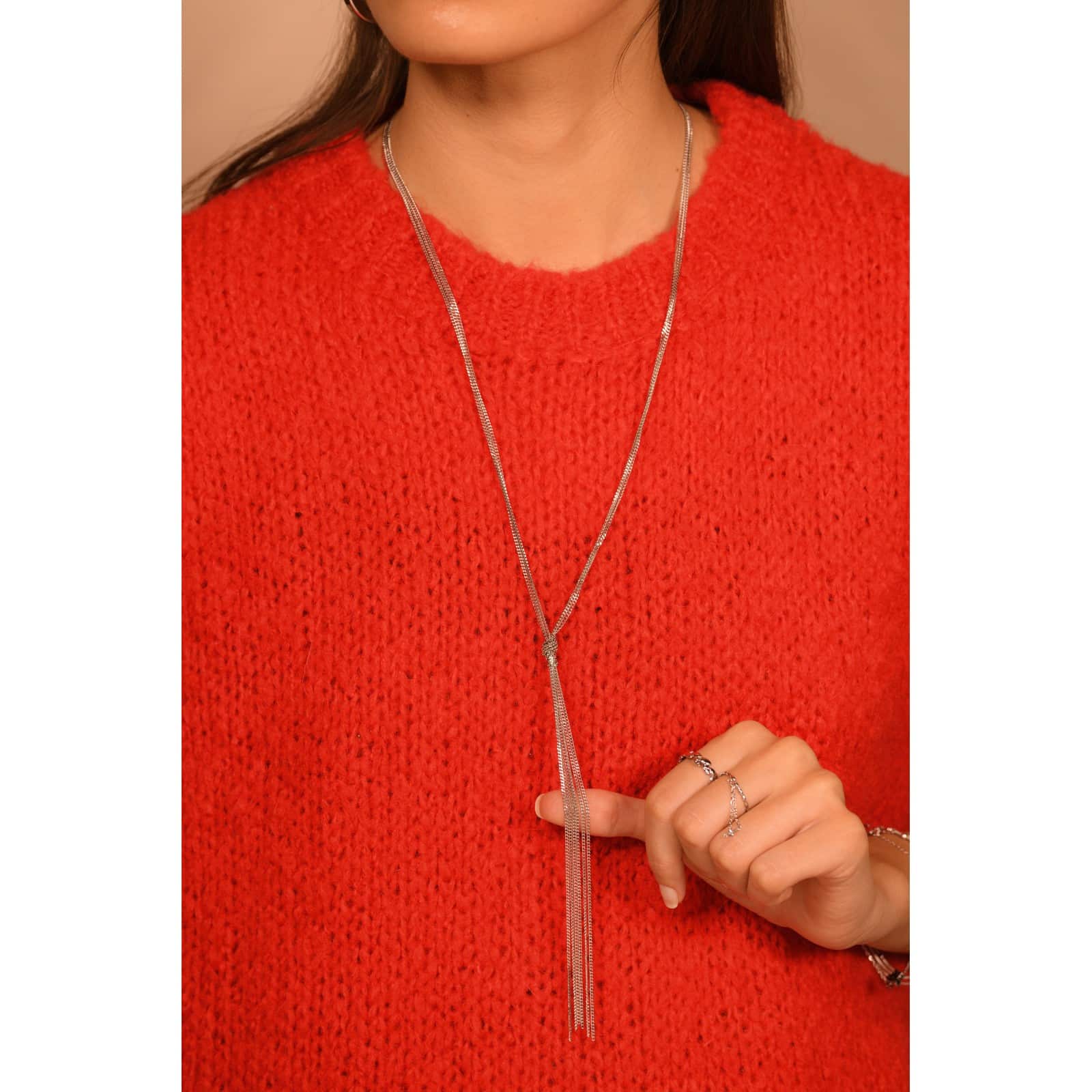 Collier cravate en forme Y en acier inoxydable argent ou or bijou en acier inoxydable