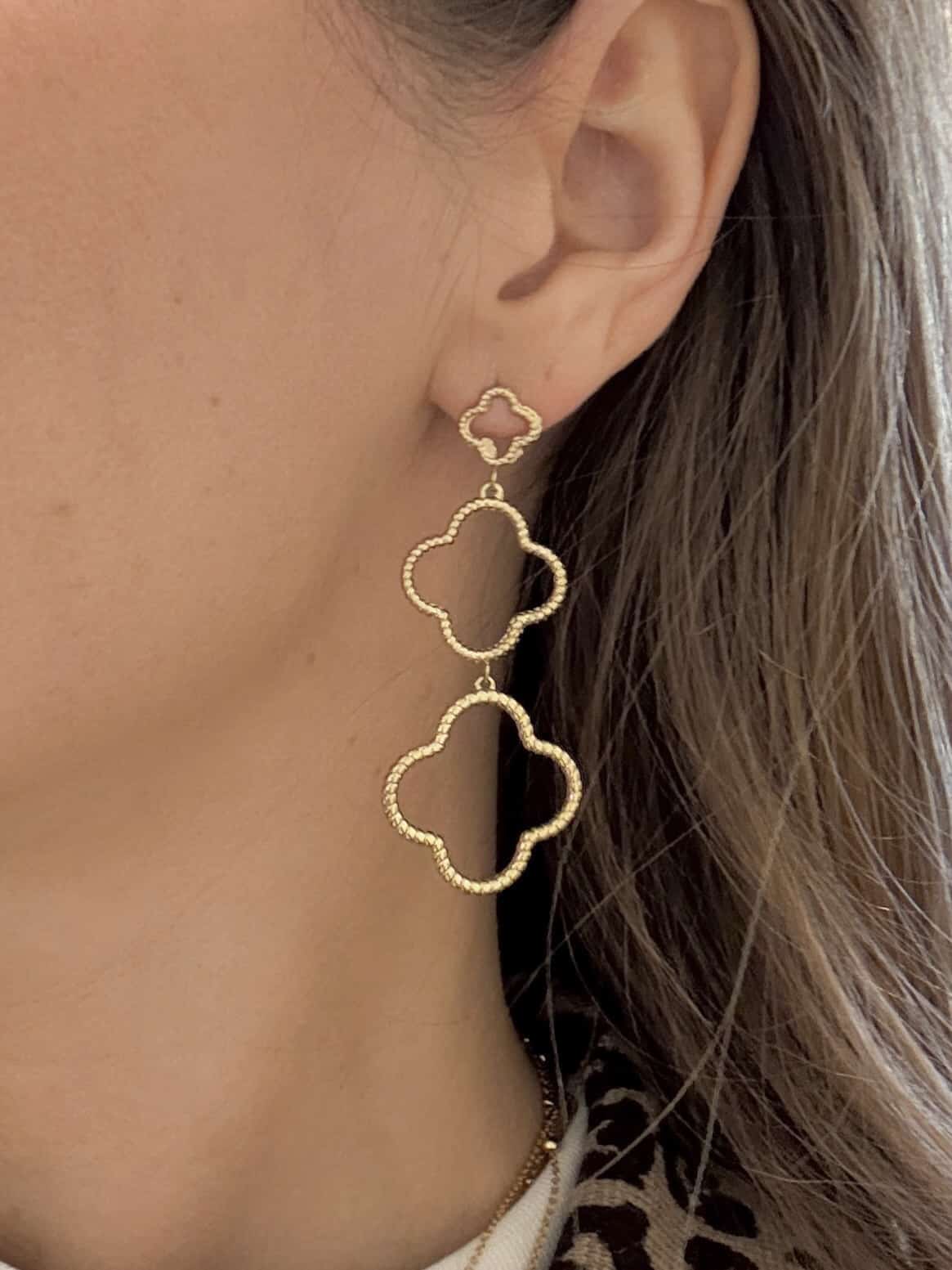 Boucles d'oreilles pendantes CARO - Doré