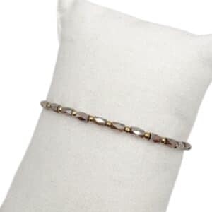 Bracelet élastique NOA - Doré & Marron