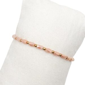 Bracelet élastique NOA - Doré & Saumon