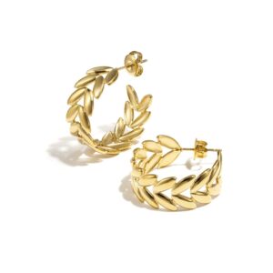 Créoles épi en acier inoxydable bijou femme en acier inoxydable doré