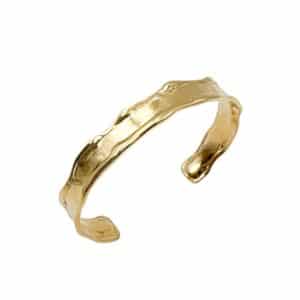 Jonc martelé en acier doré – Bijou en acier inoxydable Jonc martelé à porter seul ou en accumulation